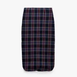 NWT New Zara Plaid Bubble Skirt Size XS